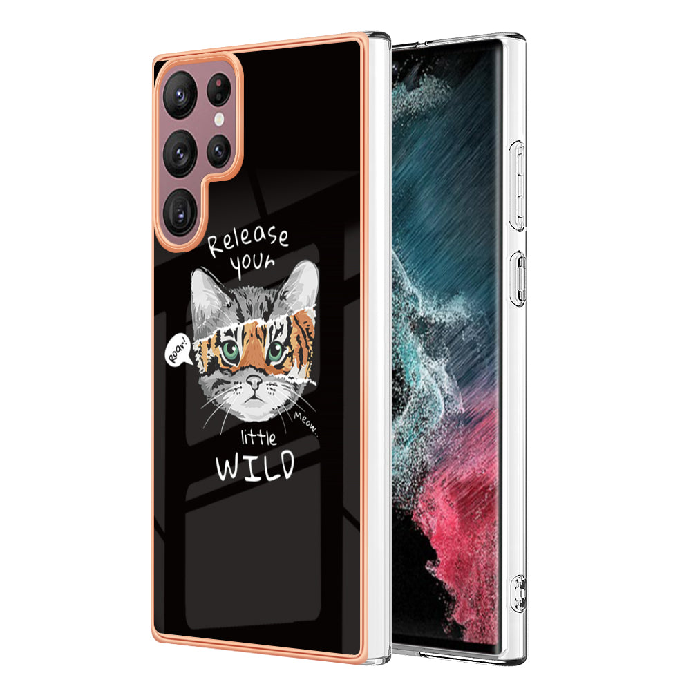YB IMD Series-19 Style D for Samsung Galaxy S22 Ultra 5G 2.0mm Electroplating IMD Pattern Printing Cover TPU Phone Case YB IMD Series-19 Style D for Samsung Galaxy S22 Ultra 5G 2.0mm Electroplating IMD Pattern Printing Cover TPU Phone Case